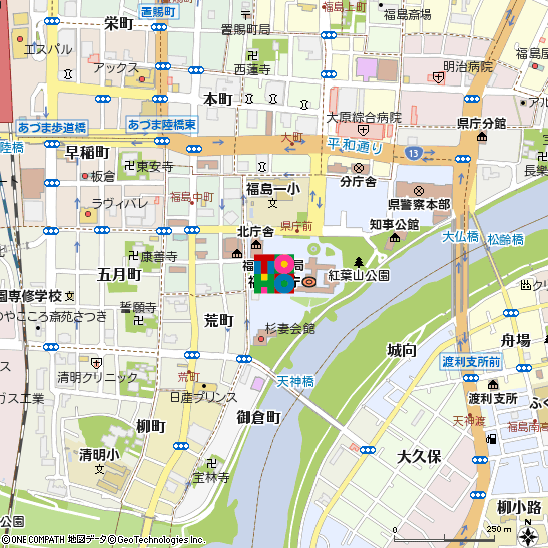 県庁支店付近の地図
